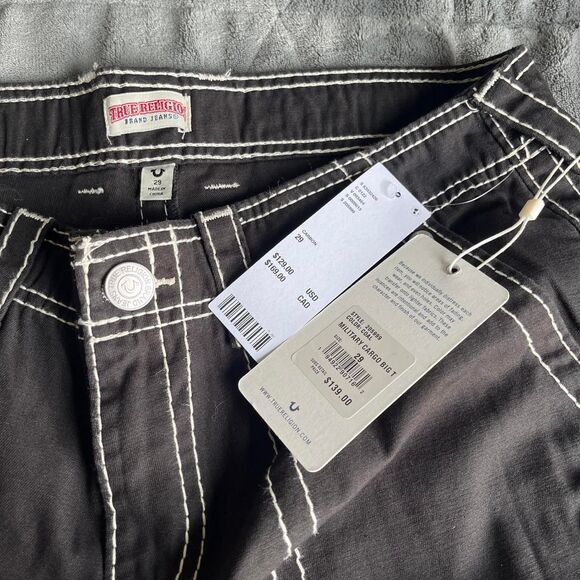 True Religion x Urban Outfitters Exclusive Black Cargo Jeans Size 29 NEW w tags - Picture 3 of 8